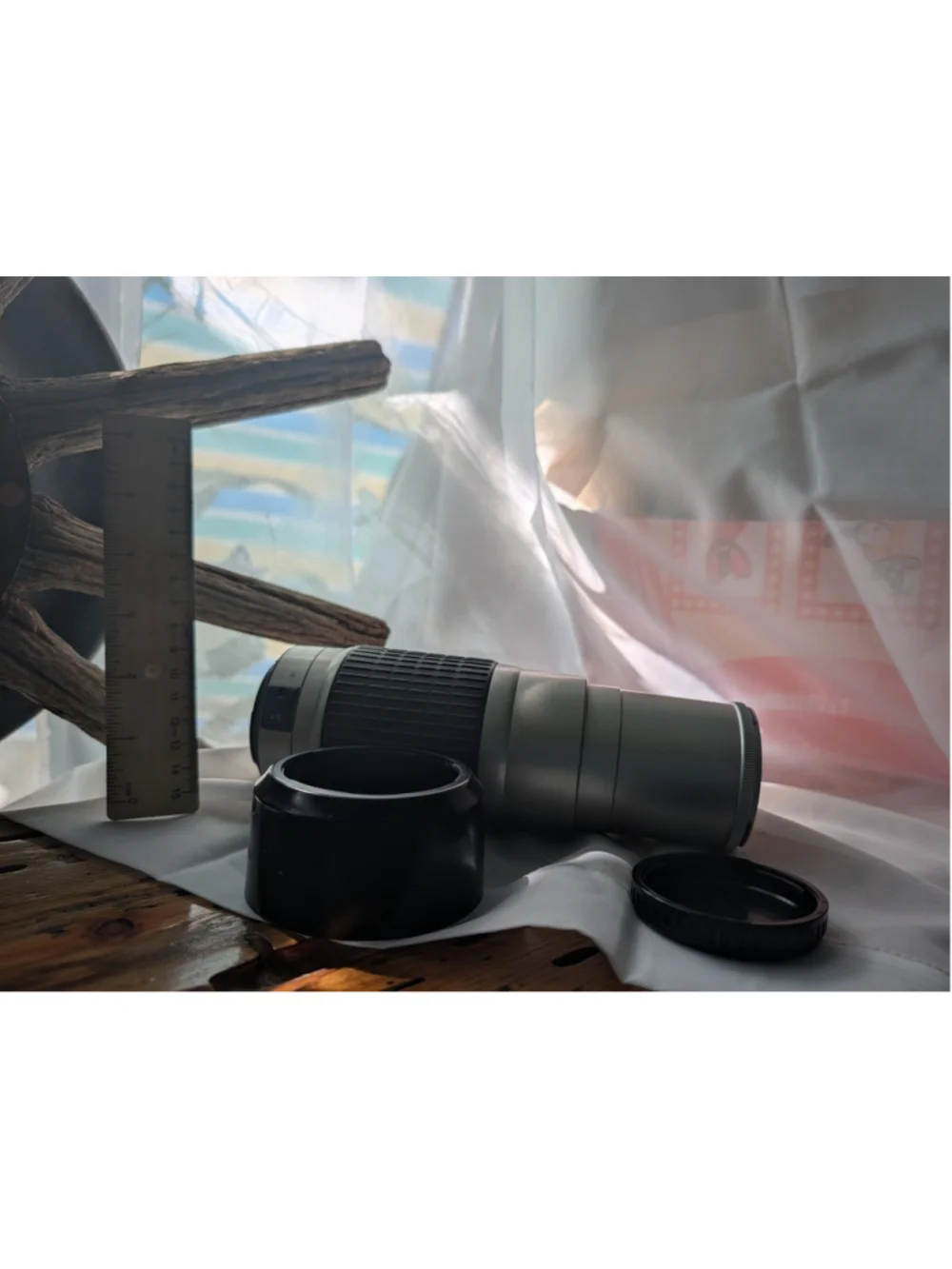 Vivitar 100-300mm MC Auto Focus Zoom Lens 55mm Japan w/ Hood & EF Marked Cap
